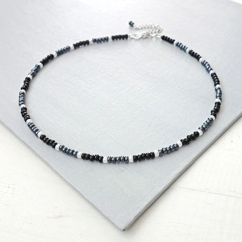 A little unisex style for you today. Made from gray, black and white seed beads, this necklace can be worn by men or women. #grayscale #beadednecklace #chokerstyle #seedbeadnecklace #unisexjewelry #styleoftheday #etsyseller ##etsystoreowner #tlinejewelry Choker Style, Seed Bead Necklace, Unisex Jewelry, May 23, Unisex Style, Unisex Fashion, Seed Beads, Seeds, Beaded Necklace