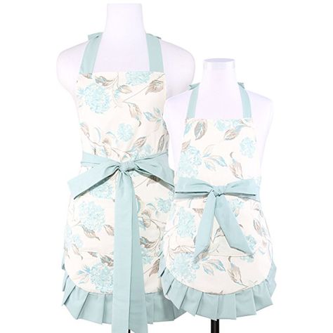 Amazon.com: Neoviva Frilly Girl Apron Set for Mama and Me with Pocket, Lining Applied, Style Kathy, Floral Quarry Bloom: Home & Kitchen Monogram Initials Font, Cooking Apron For Women, Girl Apron, Floral Apron, Linen Store, Custom Aprons, Baby Unicorn, Personalized Aprons, Bib Apron