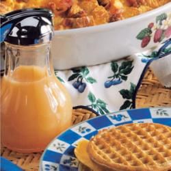 Dutch Honey Syrup Allrecipes.com Dutch Honey Syrup, Dutch Honey, Waffle Syrup, Vegetable Juice Recipes, Big Breakfast, Orange Sauce, Caramel Latte, Honey Syrup, Canned Peaches