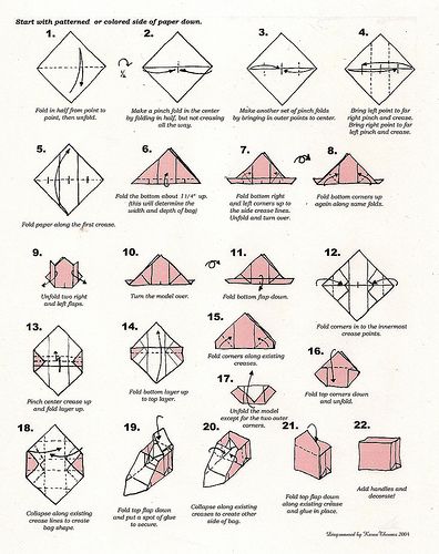 origami purse folding instructions by bonnie32002, via Flickr Origami Paper Bag, Origami Purse, Origami Gift Bag, Origami Instructions For Kids, Origami Pumpkin, Origami Guide, Origami Tote Bag, Origami Shirt, Box Origami