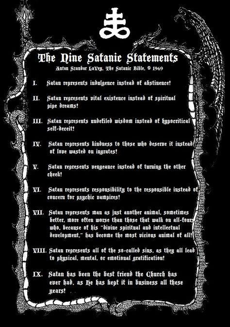 A Portal Into The Satanic Witch's Mind — dblackthorne: The Nine Satanic Statements, The... Satanic Rules Of The Earth, Satanic Rules, Laveyan Satanism, The Satanic Bible, Witch Spell Book, The Nines, Bastille, Spell Book, Of The Earth