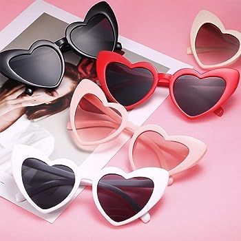 M-Aimee Heart Shaped Sunglasses Vintage Heart Sunglasses Women Retro Eyeglasses for Shopping Traveling Party Accessories : Amazon.ca: Clothing, Shoes & Accessories Bachelorette Party Sunglasses, Holiday Party Accessories, Wedding Sunglasses, Retro Eyeglasses, Heart Shaped Glasses, Party Sunglasses, Trendy Beach, White Sunglasses, Heart Shaped Sunglasses