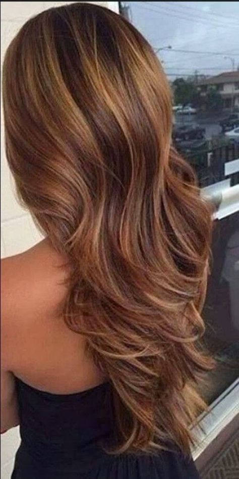 medium level warm caramel highlights full foil Brown Hair With Ash Blonde Highlights, Red Hair With Lowlights, Cute Blonde Hair, Brown Hair With Caramel Highlights, 60 Hairstyles, Copper Highlights, Hair Color Caramel, Hair Color Chart, Caramel Hair