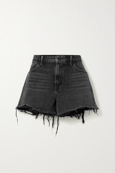 Alexander Wang Clothes, Maong Shorts, Alexander Wang Shorts, Dark Denim Shorts, Gray Shorts, Frayed Denim, Baggy Pants, Distressed Denim Shorts, Grey Denim