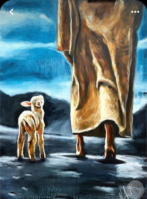 Vanessa Horabuena, Christian Art Painting, Jesus Art Drawing, Faith Based Art, Biblical Artwork, Bible Artwork, Sheep Paintings, Jesus Wall Art, Jesus Drawings