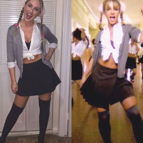 Britney Spears Costume Ideas, Last Minute Halloween Costumes Ideas, Halloween Costumes Ideas For Women, Britney Spears Costume, Diy Group Halloween Costumes, Best Group Halloween Costumes, Halloween Costumes Ideas, Last Minute Halloween, Costumes For Teens