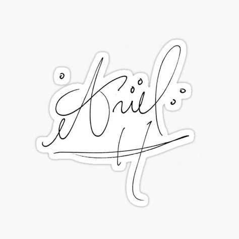 Ariel Stickers | Redbubble Ariel Name Tattoo, Ariel Tattoo, Fancy Writing, Mermaid Sticker, Disney Ariel, Name Tattoo, Disney Party, Learn English Words, Disney Tattoos