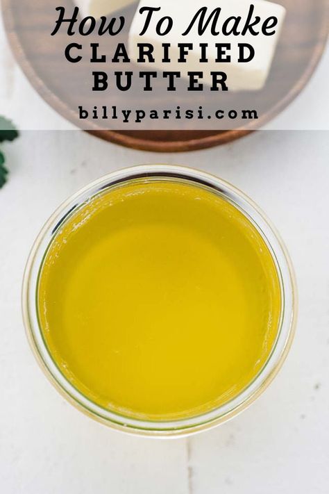 Learn how easy it is to make clarified butter and how amazing it is to cook with and use in recipes for sauces or for sautéing and searing. Liquid Butter, Secret Sauce Recipe, Dairy Free Dips, Ghee Recipe, Cook Smarts, Cheese Pairings, Butter Cheese, Clarified Butter, Butter Sauce