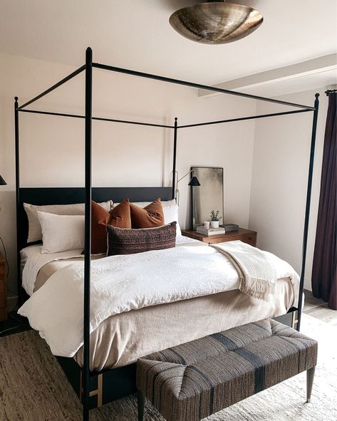 Eider & Ivory Culloden Winding … curated on LTK Canopy Bedroom Ideas, Modern Western Bedroom, Black Canopy Bed, Western Bedrooms, Dallas House, Canopy Bedroom, Western Bedroom, Modern Western, Canopy Bed