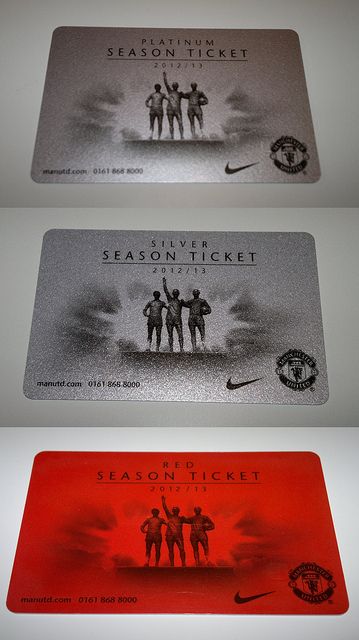 Manchester United F.C. 2012/13 Season Tickets by The Laird of Oldham, via Flickr Season Ticket Design, Season Tickets Graphic, Sports Ticket Design, Football Branding, Athletic Graphics, 5th Element, Red Season, Football Ticket, Sports Design Inspiration