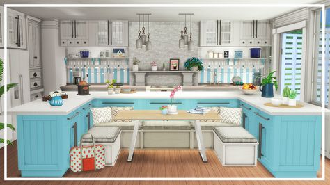 THE SIMS 4 ROOM BUILD | Big Family Kitchen Sims 4 Family Kitchen Ideas, Sims 4 Big Living Room, Sims 4 Big Kitchen Ideas, Sims 4 Family Kitchen, Big Family Kitchen, Sims 4 Kitchen Ideas, Sims 4 Kitchen Cabinets, The Sims 4 Room, Big Kitchen Ideas