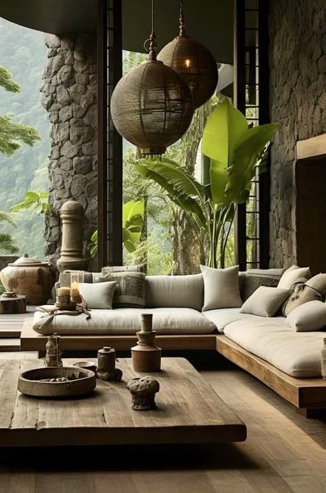 Villa Home Interior, Modern Tropical Interior, Bali Interior Design, Balinese Interior, Balinese Villa, Bali Style Home, Tropical Living Room, Epoxy Countertops, Tropical Interior Design