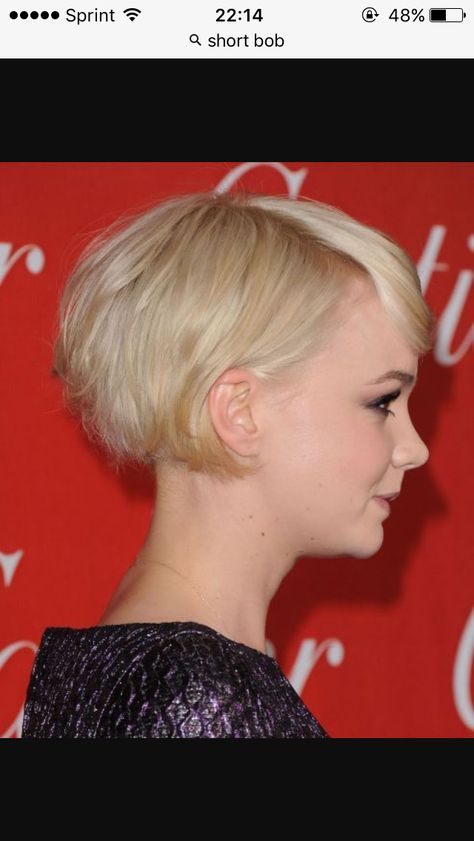 Very short bob                                                                                                                                                                                 More Carrie Mulligan Short Hair, Carrie Mulligan Style, Carey Mulligan Hair, Carrie Mulligan, Very Short Bob Hairstyles, Very Short Bob, Kort Bob, New Hair Look, Carey Mulligan