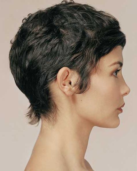 i dare someone to hijack the audio at a WalMart and play this instead - Imgur Pixie Cut Curly Hair, Audrey Tautou, Curly Pixie Cuts, Curly Pixie, Wavy Curly Hair, Short Pixie, Pixie Hairstyles, Hair Today, Great Hair