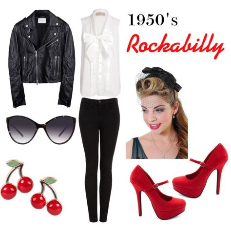 1950s Rockabilly, created by mollyjane16 on Polyvore I would Rick this :) Decades Outfits, Pinup Fashion, Rockabilly Music, 1950s Rockabilly, Outfit Polyvore, Modern Pinup, Rockabilly Style, Rockabilly Pin Up, Retro Styles