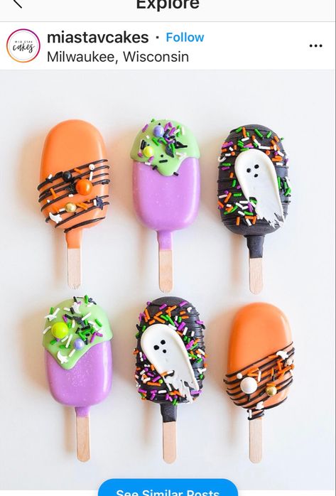 Halloween Munchies, Dessert Pops, Halloween Cakesicles, Postres Halloween, Cake Pop Designs, Halloween Cake Pops, Halloween Treat Boxes, Sweet Tables, Motion Wallpapers