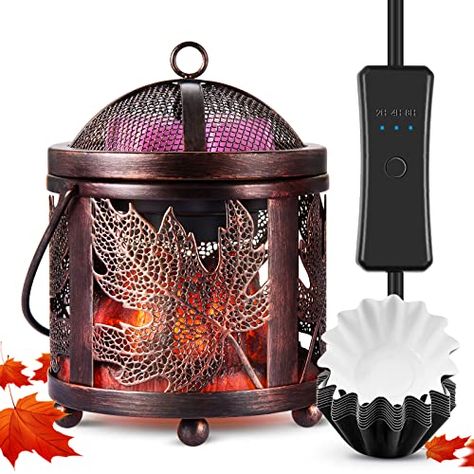 airnasa Electric Wax Melt Warmer with Timer, Auto Shut Off Wax Warmer for Scented Wax with Lid, Fragrance Oil, Scented Candle, 4 in 1 Wax Burner with 10 Wax Melt Liners & 2 Melter Dish Scentsy Wax Warmer, Electric Wax Warmer, Scented Wax Cubes, Leaves Pattern Design, Coffee Warmer, Oil Candle, Home Fragrance Accessories, Wax Melt Warmer, Wax Melters