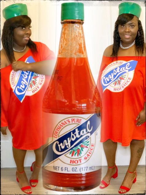 Crystal Hot Sauce Costume for Halloween Casual Dress-Up Hot Sauce Costume, Crystal Hot Sauce, Louisiana Hot Sauce, Costume For Halloween, Hot Sauce, Louisiana, Halloween Costume, Halloween Costumes, Casual Dress