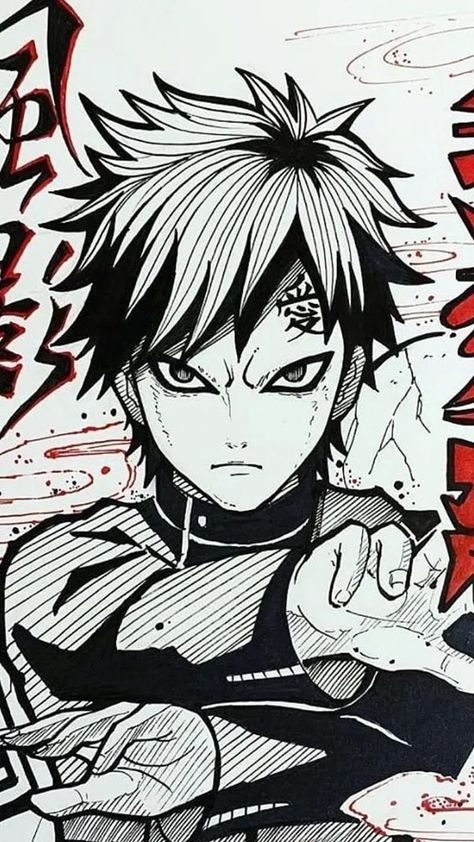 Gaara Manga Panels, Gaara Manga, Manga Panels Wallpaper, Manga Panels, Anime Character, Naruto, Fan Art, Fan, Red