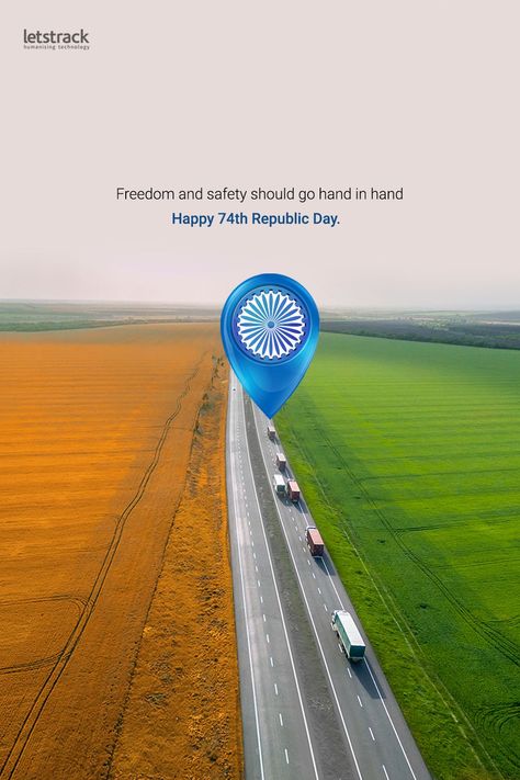 Safety is something that should not be compromised. Be safe and Install Letstrack’s GPS security in your vehicle. Happy Republic Day. #republicday #happyrepublicday #74threpublicday 15th August Independence Day Creative Ads Poster, Independence Creative Ads, Independence Day Creative Ideas, Happy Independence Day Creative Ads, Independence Day Ads Creative, Independance Day Creatives, Republic Day Ads, Independence Day Creatives, Republic Day Creative Post