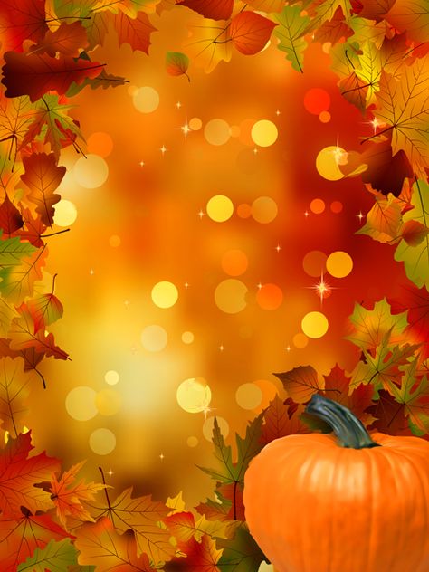 Autumn leaves and pumpkins halation background vector Autumn Leaves Wallpaper, Autumn Leaves Background, Pumpkin Wallpaper, Pumpkin Illustration, Beautiful Pumpkins, Thanksgiving Wallpaper, Fall Images, Pumpkin Leaves, Fall Background