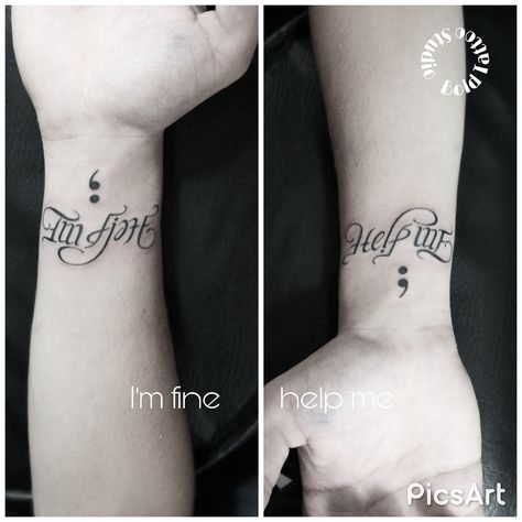 Im Fine/help Me Tattoo, Im Fine Save Me Tattoo, Im Fine Tattoo, Im Fine Help Me, Save Me Tattoo, Im Fine Quotes, I'm Fine Save Me, Save Me Im Fine, Horrible Tattoos