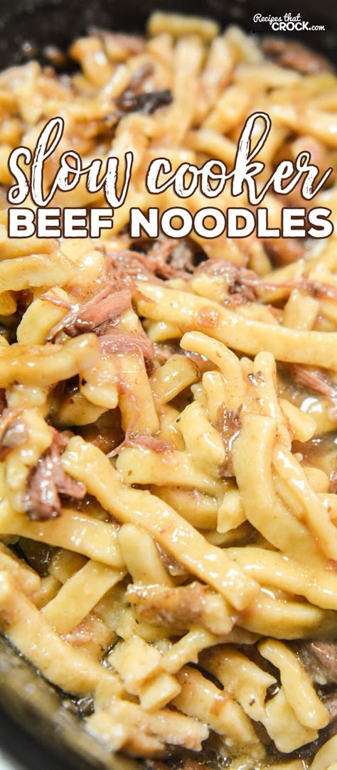 Are you looking for an easy beef and noodles recipe? Our Slow Cooker Beef Noodles are simple to throw together and have that amazing old fashioned comfort food flavor. #Reames # HomemadeGoodness #ad Easy Beef And Noodles, Easy Beef And Noodles Recipe, Beef And Noodles Crockpot, Beef And Noodles Recipe, Beef Noodles, Crockpot Recipes Beef, Crockpot Dishes, Noodles Recipe, Crock Pot Slow Cooker