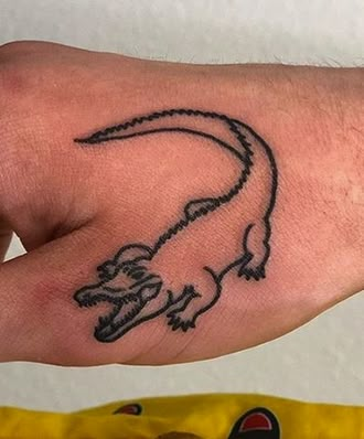 Aligator Tattoo Simple Alligator Tattoo, Small Alligator Tattoo Simple, Small Alligator Tattoo, Small Gator Tattoo, Alligator Skull Tattoo, Alligator Tattoos, Gator Tattoo, Alligator Tattoo, Crocodile Tattoo