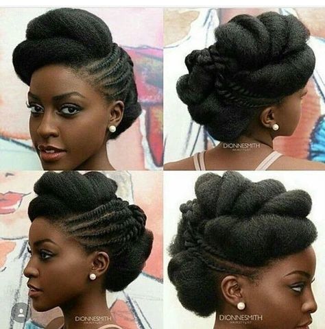 Natural Bridal Wedding Hairstyles – Afrocenchix Afro Updo, Braided Afro, Natural Hair Wedding, Natural Updo, Natural Wedding Hairstyles, Women Braids, Afrikaanse Mode, Pelo Afro, Natural Hairstyle