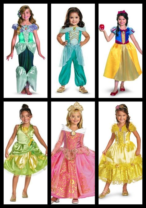 Disney Princess Costumes for Kids Disney Princess Costumes For Kids, Princess Costumes Kids, Kids Princess Costume, Diy Disney Princess Costume, 4 People Halloween Costumes, Disney Pattern, Superhero Costumes Kids, Princess Costume Kids, Disney Princess Dress Up