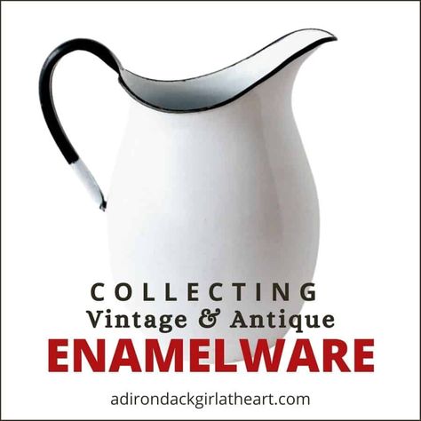 Collecting Vintage & Antique Enamelware Vintage Enamelware Decor, Antique Enamelware, Antique Kitchen Gadgets, Enamelware Decor, Vintage Kitchen Gadgets, Vintage Collections, Vintage Dishware, Unique Bowls, Enamel Bowl