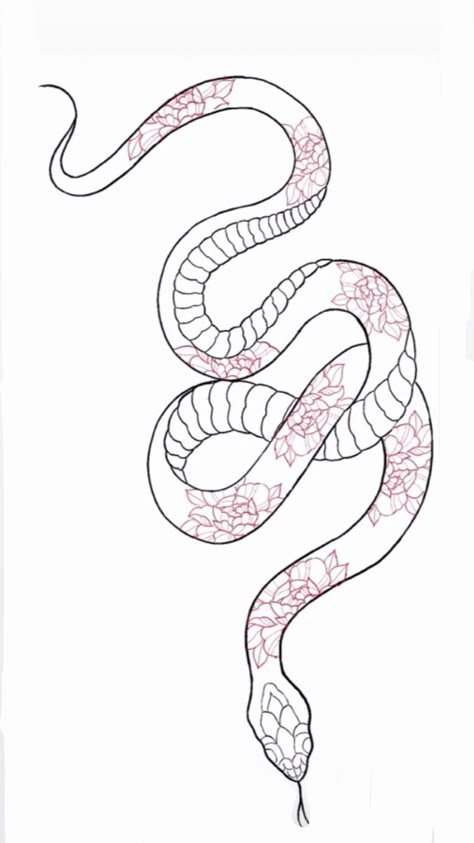 Snake Tattoo Design, Tattoo Stencil Outline, Tattoo Style Drawings, Tattoo Design Book, Tattoo Outline, Snake Tattoo, Dope Tattoos, Simplistic Tattoos, Fine Line Tattoos