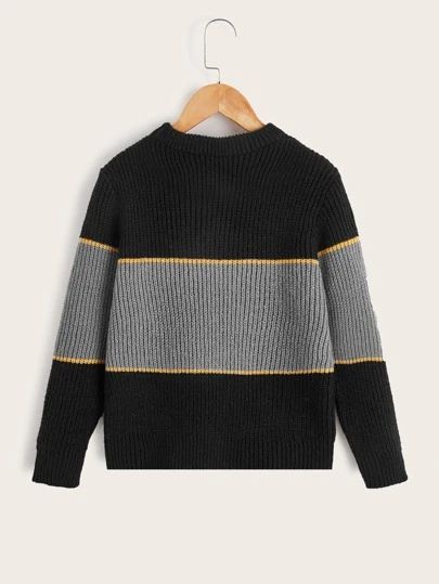 Shop Boys Clothing | Trendy Fashion | SHEIN USA Baby Sweater Knitting Pattern, Boys Stripes, Boys Sweaters, Plus Size Fashion For Women, Toddler Boy Outfits, Sweater Knitting Patterns, Ribbed Knit Sweater, Photoshoot Outfits, Color Block Sweater