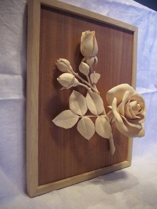 carved wood | Fine wood-carving flower rose. - by Artik @ LumberJocks.com ... Wood Carving Designs, Chainsaw Carving, Wood Carving Patterns, Wood Flowers, Wooden Flowers, Carving Designs, Flower Rose, Wood Carving Art, Wood Creations