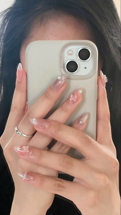 Diy Prom, Fake Nails Designs, Nails Yellow, Hello Nails, Asian Nails, Simple Gel Nails, Minimal Nails, Blush Nails, Soft Nails