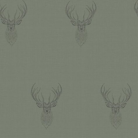 Stag Wallpaper, Stag Illustration, Tartan Wallpaper, Egyptian Blue, Room Green, Stag Head, Blue Tartan, Elegant Aesthetic, Mountain Homes