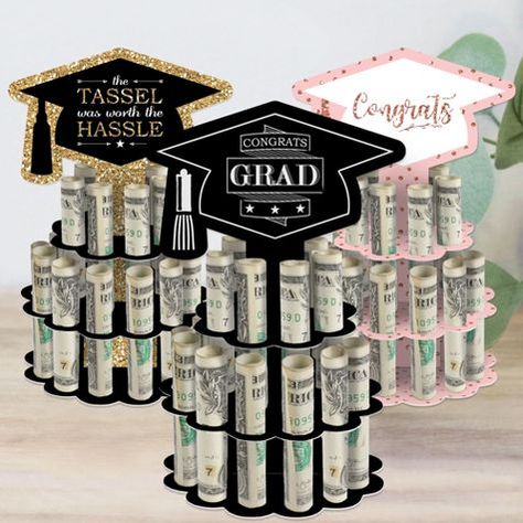 Cash Cake, Diy Graduation Party, Grad Diy, Cake Centerpieces, Graduation Party Diy, Money Cake, Diy Graduation, Cake Holder, Diy Money