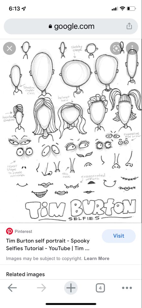 Tim Burton Curly Hair Drawing, Tim Burton Selfies, Halloween Art Sub Plans, Tim Burton Self Portrait Lesson, How To Draw Tim Burton Style, Tim Burton Self Portrait, Nightmare Drawing, Tim Burton Drawings Style, Tim Burton Drawings