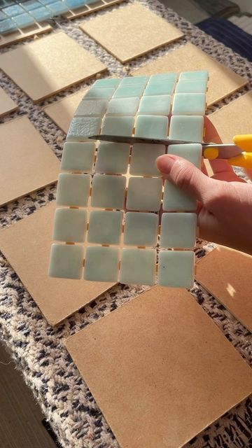 Tulio Tiles | Tiled decor and furniture on Instagram: "Prepping the tiles... new coasters coming soon 🔜🥳 #asmr #asmrsounds #asmrvideo #tiles #tiledesigns #etsy #etsyshop #etsyseller" Tile Coasters Diy, Ceramic Tile Crafts, Diy Coasters Tile, Coasters Diy, Tile Spacers, Tile Crafts, Diy Tile, Diy Coasters, Asmr Video