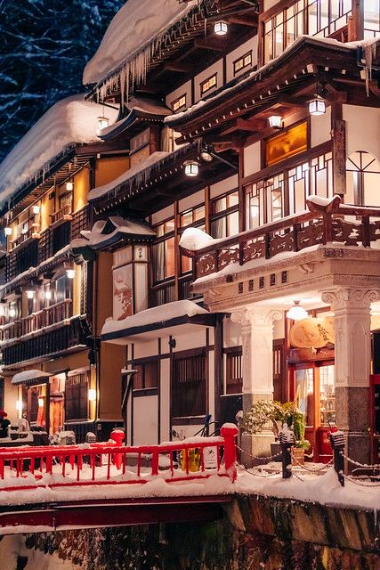 Ginzan Onsen in Winter | 🚩 Ginzan Onsen Public Bath Shiroga… | Flickr Ginzan Onsen Winter, Ginzan Onsen, Skiing In Japan, Holiday Goals, Japanese Ryokan, Snow Lodge, Japanese Core, Mt Komorebi, Japanese Winter