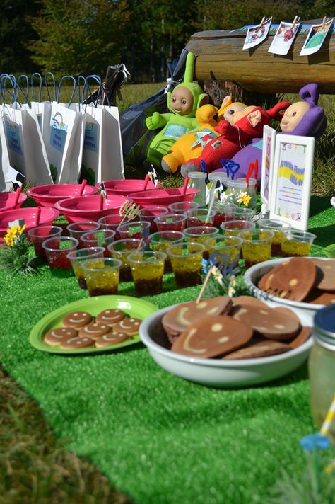 Teletubbies Birthday Party, Cbeebies Party, Tubby Toast, Tubby Custard, Teletubbies Birthday, Teletubbies Cake, The Teletubbies, Anna Birthday Party, Second Birthday Ideas