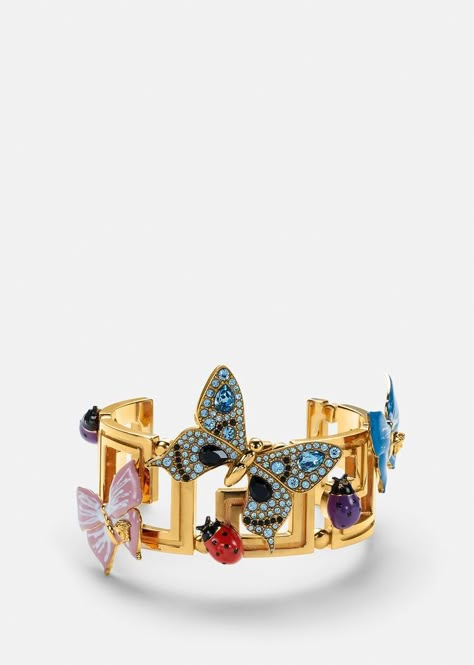 Dua Lipa X Versace, Crystal Butterflies, Butterfly Cuff, Versace Jewelry, Versace Home, Luxury Bracelet, Versace Accessories, Jewelry Accessories Ideas, Gold Bracelet Cuff