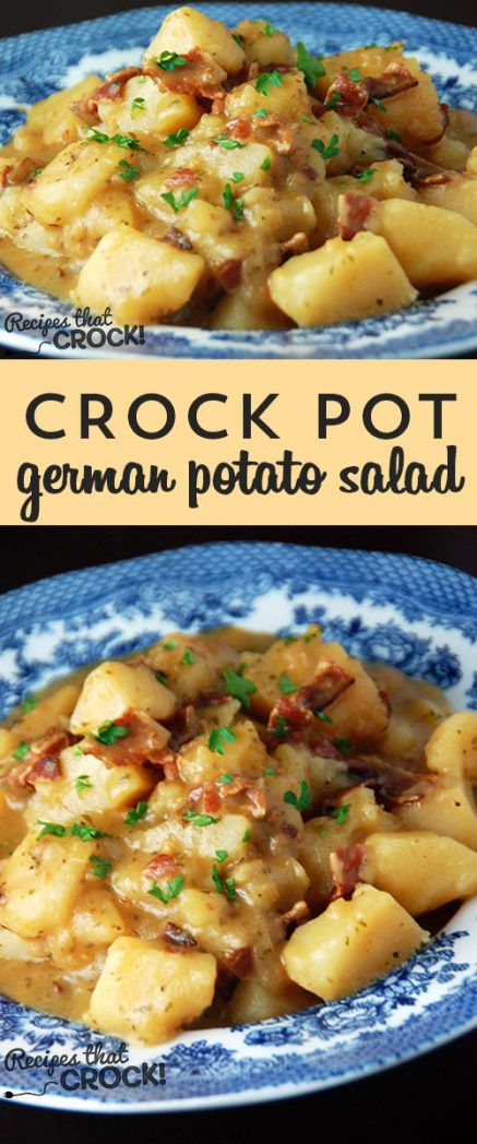 German Potato Salad Crock Pot, German Potato Salad Recipe, Crock Pot Potatoes, German Potato, German Potatoes, Resep Salad, German Potato Salad, Potato Salad Recipe, Crockpot Dishes