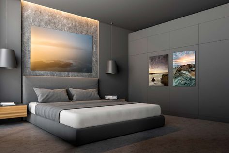 Master Modern Bedroom, Large Wall Art Bedroom, Bedroom Ideas Luxury, Modern Bedroom Ideas, Bedroom Inspirations Minimalist, Beautiful Bedrooms Master, Art Deco Bedroom, Bedroom Artwork, Clean Bedroom