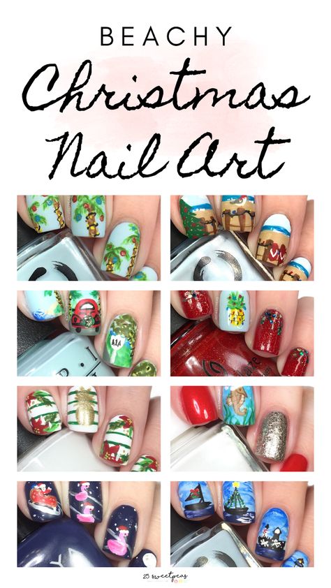 Blogging about art in all forms! Vacation Nail Art, Caribbean Christmas, Nail Christmas, Tropical Nails, Beachy Christmas, Tropical Holiday, Tropical Christmas, Nails Salon, Holiday Nail Art