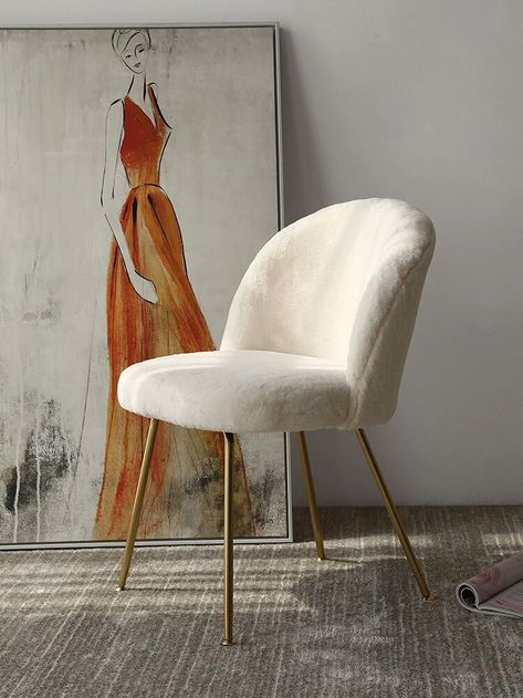 Velvet Chair Bedroom, Accent Chairs Living Room, Golden Chair, Furniture Dressing Table, Dressing Chair, Accent Chair Bedroom, Dressing Table With Chair, Dresser Vanity, Vanity Chair