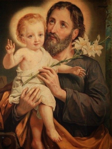 Roman Catholic Art, Funny Christmas Pictures, Sao Jose, Jesus Christ Art, Catholic Images, Christian Pictures, Saint Joseph, Child Jesus, Madonna And Child