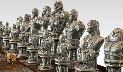 Marvel Chess Set, Black Widow And Hawkeye, Iron Man Captain America, Marvel Villains, 3d Printable, Chess Set, Hawkeye, Marvel Heroes, Black Widow