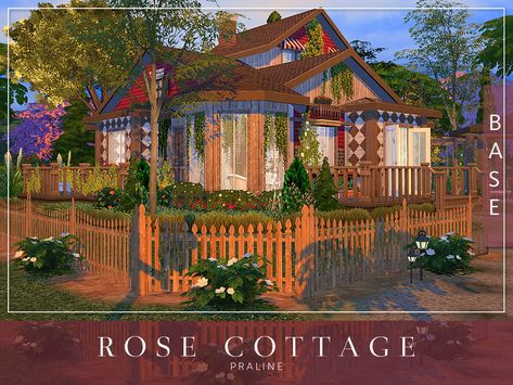 Sims 4 Tiny Cottage, Cottage Trim, Container Cottage, Ts4 Lots, Sims Lots, Sims 4 Cottage, Cottage Core Room, The Sims 4 Lots, Sims 4 House Building