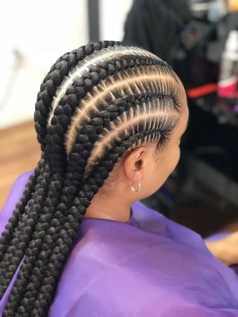 Big Straight Back Cornrows, Straight Backs, Short Box Braids Hairstyles, Big Box Braids Hairstyles, Feed In Braids Hairstyles, African Hair Braiding Styles, Braids Hairstyles Pictures, Braided Cornrow Hairstyles, Stitch Braids